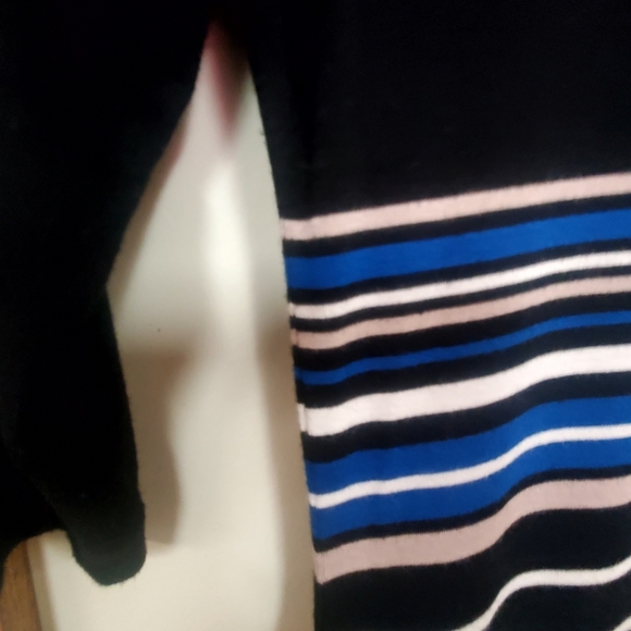 Max Studio Knit Maxi Black/Blue Color Block/Striped Dress XS - Picture 2 of 7